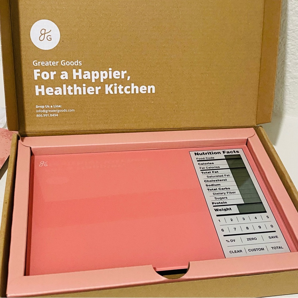 Brand New Greater Goods Nutrition Facts Food Scale 0451 Pink and White